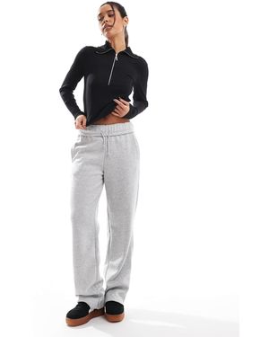Pull&Bear Boyfriend Foldover Waist Wide Leg jogger - Gray