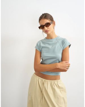 TOPSHOP Raglan Clean T-shirt - Blue