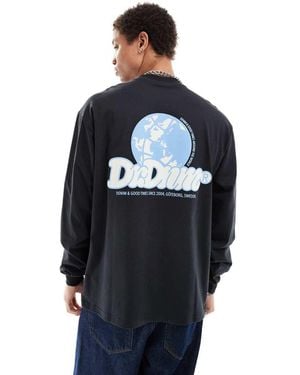 Dr. Denim Reno Long Sleeve Relaxed Fit T-shirt With Back Graphic Print - Blue