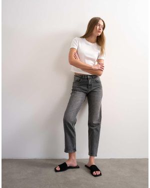 TOPSHOP Orson Mid Rise Comfort Straight Jean - Grey