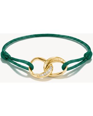 Thomas Sabo Bracelet textile vert avec zirconias blanches en , blanc, vert - Bleu
