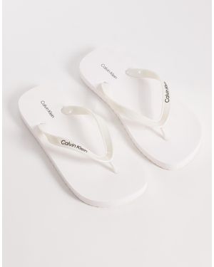 Calvin Klein Jeans Metallic Flip Flops - Natural