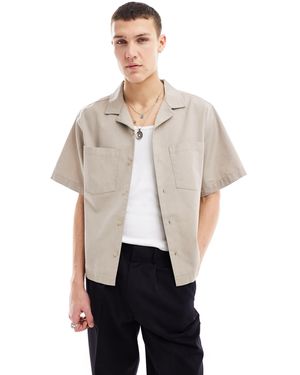 Collusion Ripstop Revere Short Sleeve Shirt - Natural