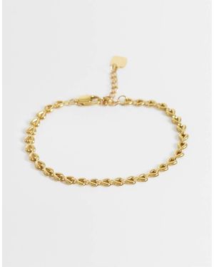 ASOS Waterproof Stainless Steel Bracelet With Mini Heart Links - White