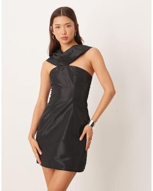 ASOS Taffeta Bow Detail Mini Dress - Black