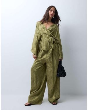 ASOS Jacquard Geplooide Broek - Groen