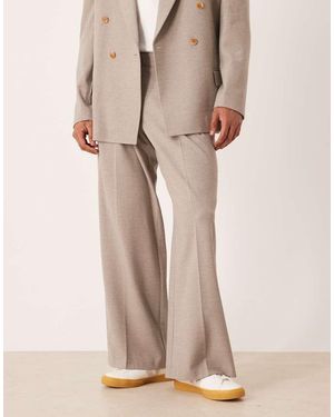 ASOS Pantalones De Traje De Corte Suelto De Franela De -Neutro