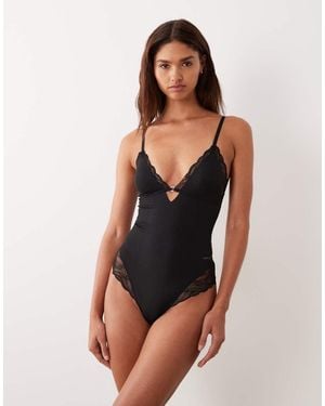 Calvin Klein Shapewear Sensual Stretch Lace Bodysuit - Black