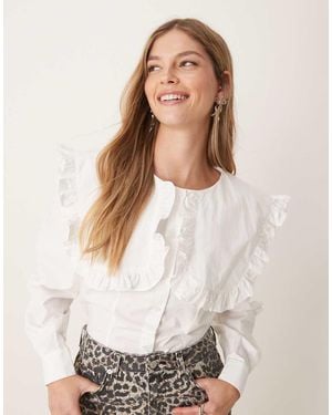 Ghospell Oversized Collar Blouse - White
