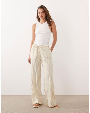 Cotton On Haven Linen Wide Leg Pants - Natural