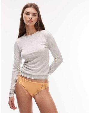 Tommy Hilfiger Microfiber Lace Bikini Briefs - White