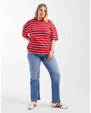 ASOS Asos Design Curve High Rise Slim Straight Jean - Red