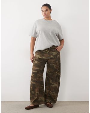 ASOS Asos Design Curve Printed Barrel Leg Pant - Multicolour