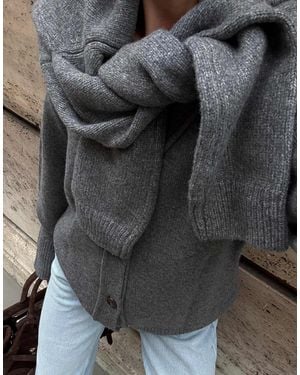 NA-KD Gestrickte oversize-strickjacke - Schwarz