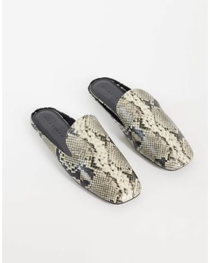 ASOS Maura mules style chaussons à imprimé serpent - Métallisé