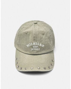 Pull&Bear Casquette michigan à clous kaki - Gris