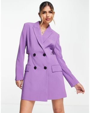 Stradivarius Blazer Dress With Cut-out Detail - Purple