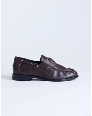 TOPSHOP Brandi Leather Lace Up Shoe - White