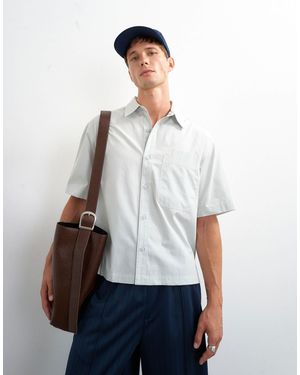 TOPMAN Relaxed Fit Crop Poplin Shirt - White