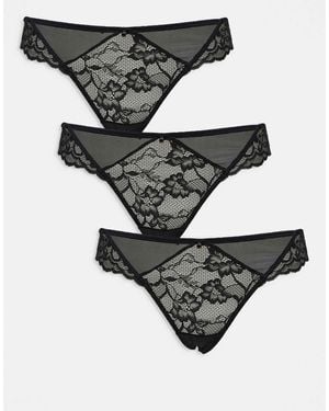 Ann Summers Anne summers – sexy lace – 3er-pack brasilianische slips - Grau