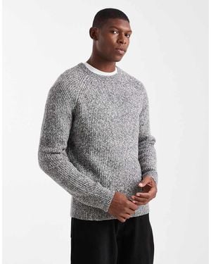 Threadbare Jersey Jaspeado Con Cuello Redondo De Punto Acanalado De - Gris