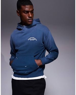 Good For Nothing Abrade Fade Splatter Hoodie - Blue