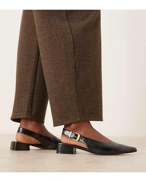 ASOS Bailarinas Negras Destalonadas Lotto De Wide Fit - Marrón