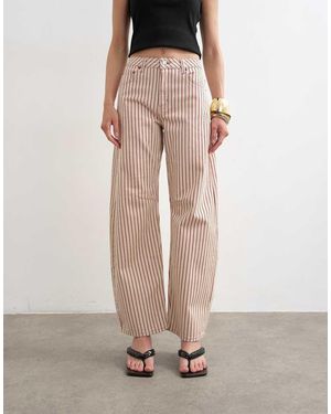 TOPSHOP Vaqueros A De Talle Medio Barrel De -Rojo - Rosa