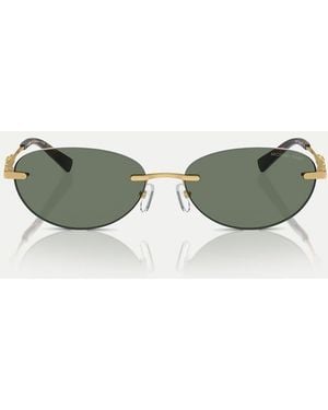 Michael Kors Manchester Gafas De Sol Ovaladas Con Lentes Verdes Lisas