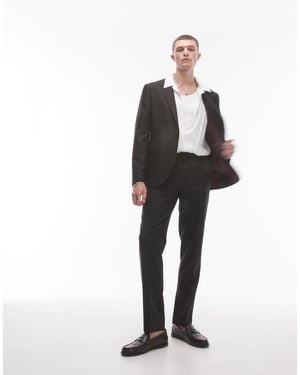TOPMAN Slim Suit Pants - Black