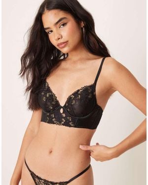 New Look Embellished Non Padded Bra - Black