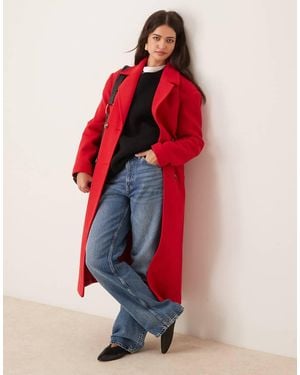 Miss Selfridge Belted Wrap Formal Coat - Red