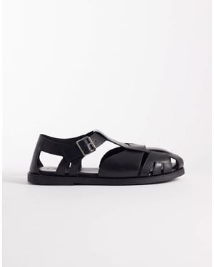 ASOS Sandales en cuir style pêcheur fermées - Noir