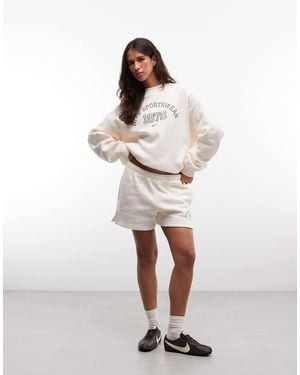 Nike Pantalones Cortos Varsity Studio Fleece En Crema-Neutro - Blanco