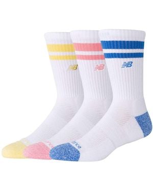 New Balance Active premium gestreifte crew-socken 3er-pack - Weiß
