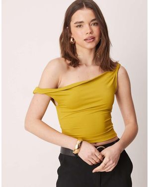 ASOS Top Oliva Con Spalline Attorcigliate - Giallo