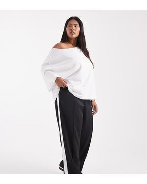 Noisy May Straight Leg Jersey Trouser - White