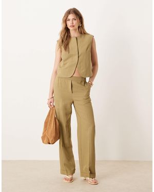 ASOS Tailored Straight Leg Pants Co-Ord - Natural