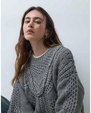 Object Textured Crew Neck Jumper Knit Jumper - Grey