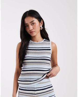 JJXX Striped Knit Top - White