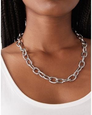 Weekday – farbene halskette mit breiter kette - Braun