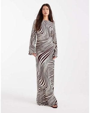French Connection Long Sleeve Maxi Dress With Fluted Sleeves - White