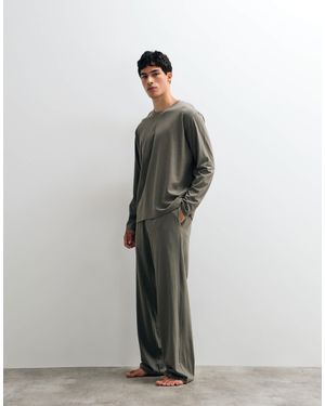 Jack & Jones Pajama Top And Bottoms Set - Gray