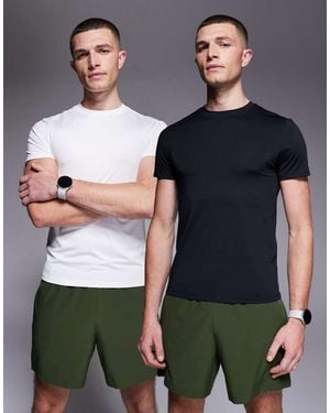4505 Icon Active Quick Dry Muscle Fit Base Layer Training T-shirt 2 Pack - Multicolour
