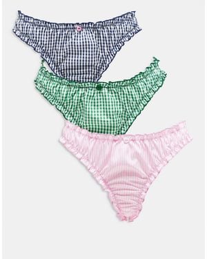 ASOS 3 Pack Woven Thongs - Green