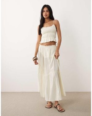 Iisla & Bird Maxi Ruffle Skirt - Natural