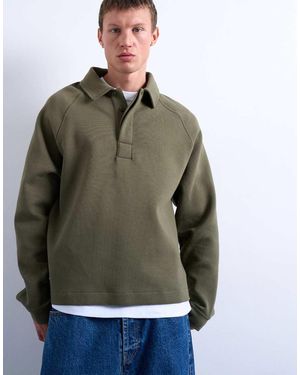 TOPMAN Boxy Fit Polo Sweat - Green