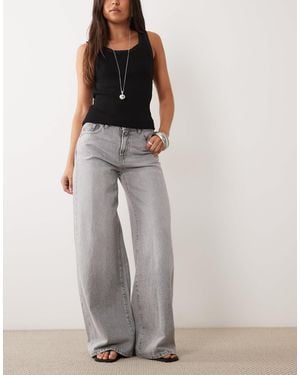 Mango Teen Wide Leg Jean - Grey