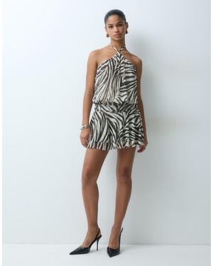 Miss Selfridge Halter Playsuit - Multicolour
