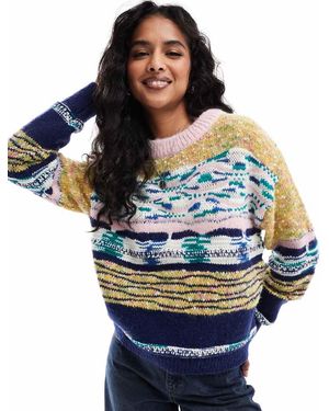 Object Premium Mixed Yarn Jumper - Blue
